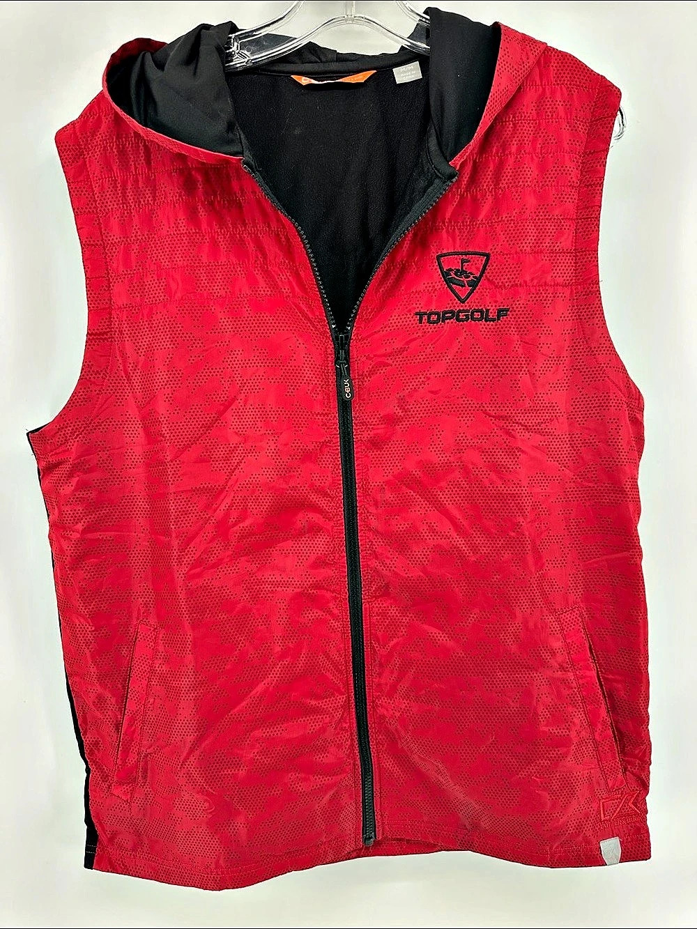C.BUK by Cutter & Buck Top Golf Red & Black Hooded Vest Size Medium Like New
